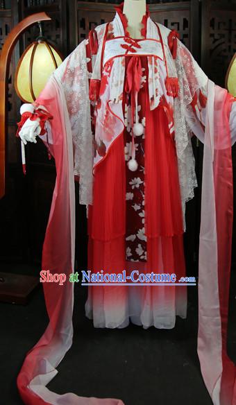 Chinese Traditional Princess Royal Stage Hanfu Hanbok Kimono Costume Dresses Costume Ancient Garment Complete Set