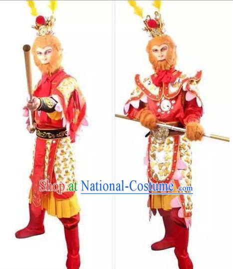 Chinese Sun Wukong Armor Hanfu Dress Gown Costumes Ancient Costume Clothing Complete Set