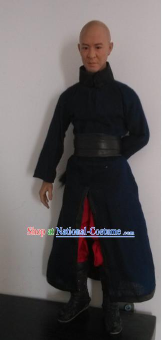 Black Chinese Qing Dynasty Black Hanfu Dress Gown Costumes Ancient Costume Clothing Complete Set