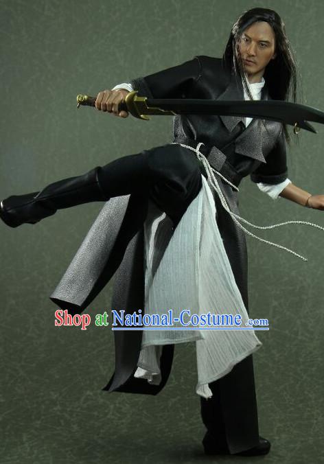 Chinese Classical Swordsman Hanfu Dress Hero Gown Costumes Ancient Superhero Costume Clothing Complete Set