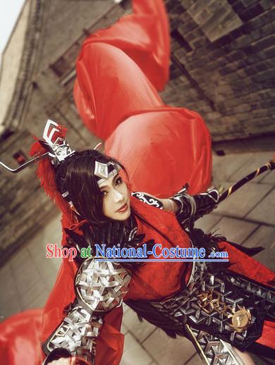 Special Ancient Chinese Heroine Armor Costumes Body Costume Dresses Complete Set