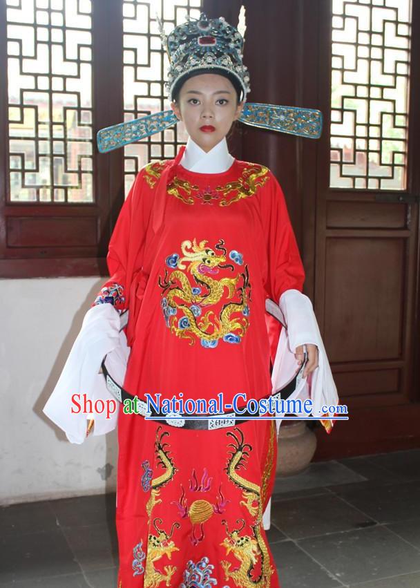 Chinese Wedding Opera Stage Costume Embroidered Hanfu Dress Gown Costumes Ancient Costume Clothing Complete Set