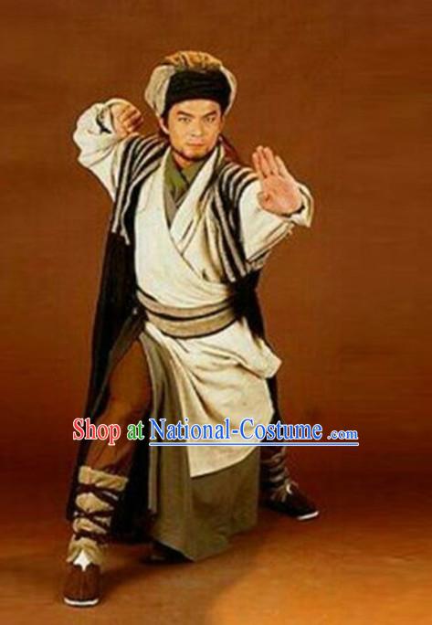 Chinese Ancient Warrior Archer Condor Heroes Costume Condor Hero Costumes and Hat Complete Set for Men