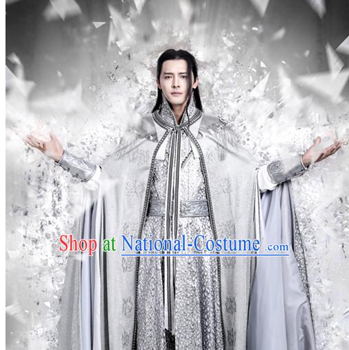 Chinese Ancient Kung Fu Master Hanfu Clothes Garment Complete Set for Men