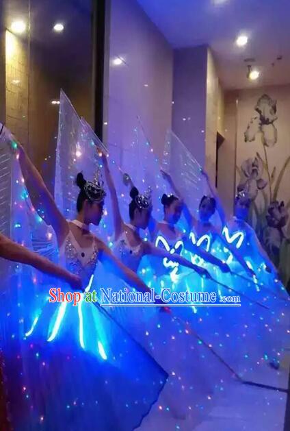 LED Lights Jelly Fish Dance Costumes Dancing Costume Complete Set for Women Girls