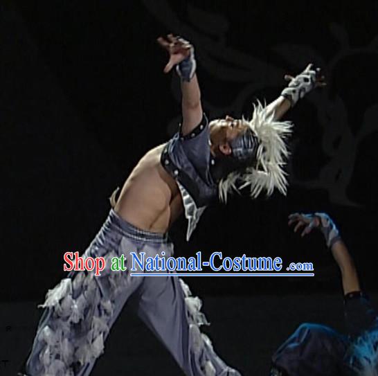 Professional Stage Performance Wolf Dance Costumes Complete Set for Boys or Men