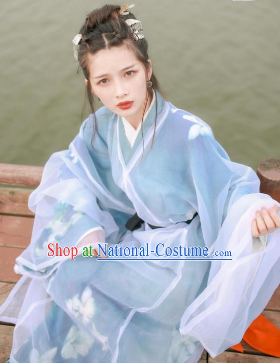 Ancient Chinese Clothing Traditional Hanfu Hanbok Kimono Dress National Costume Dresses Complete Set