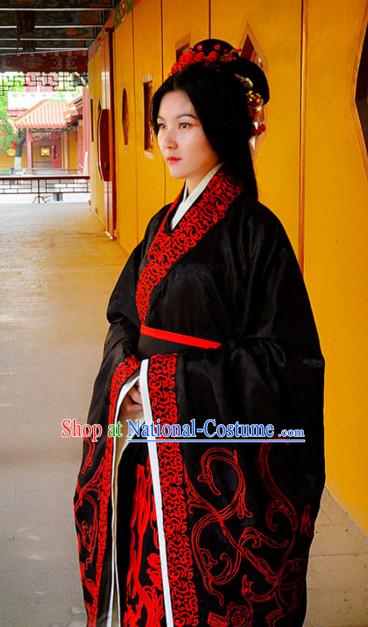 Ancient Chinese Princess Wedding Dresses Hanfu Classical Dress National Ceremonial Costumes Clothing and Hair Jewelry Complete Set