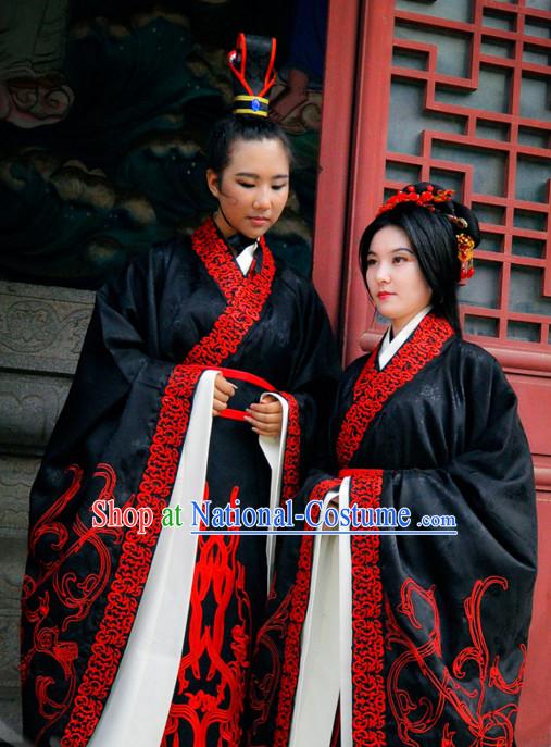 Ancient Chinese Royal Wedding Dresses Hanfu Classical Dress National Ceremonial Costumes Clothing and Crown Complete Set