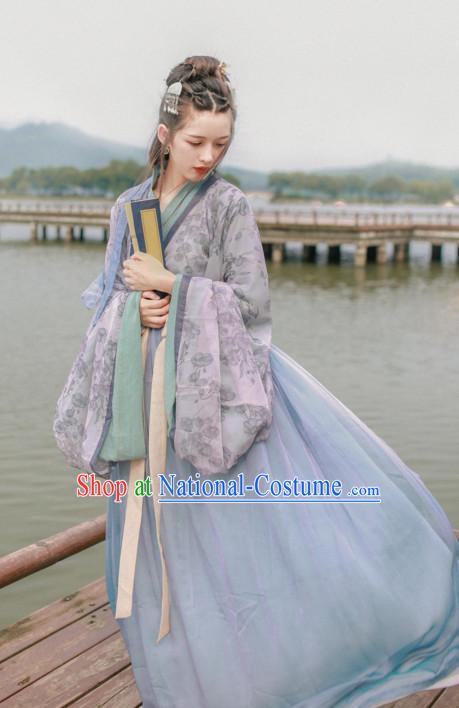 Ancient Chinese Women Clothing Traditional Hanfu Hanbok Kimono Dress National Costume Dresses Complete Set