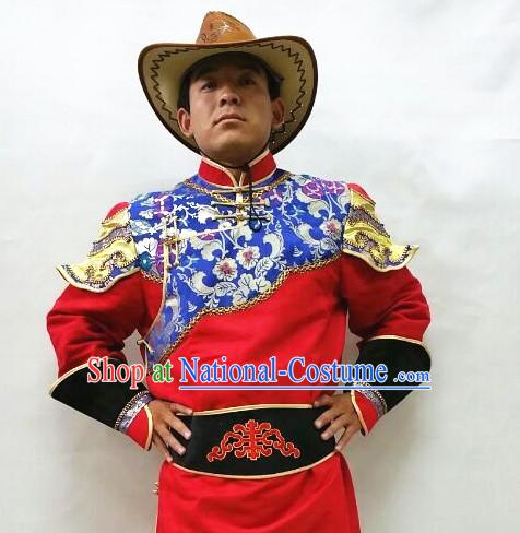 Mongolian Minority Mongol Dress Mongolia Minority Dresses Ethnic Mongolian Costume Complete Set for Men