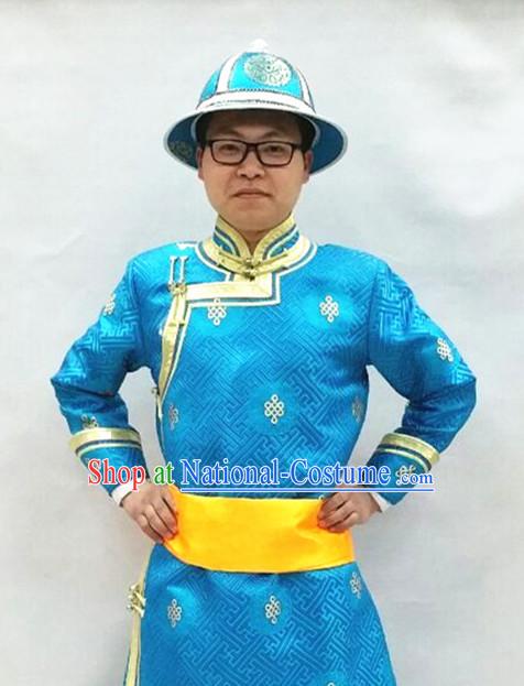 Mongolian Minority Mongol Dress Mongolia Minority Dresses Ethnic Mongolian Costume Complete Set for Men