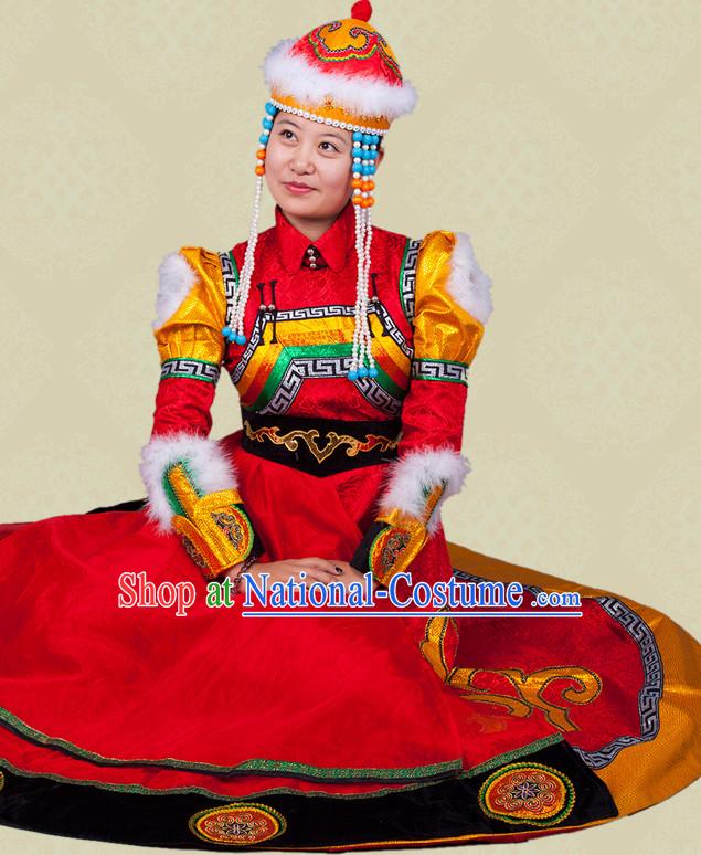 Mongolian Minority Mongol Dress Mongolia Minority Dresses Ethnic Mongolian Costume Complete Set