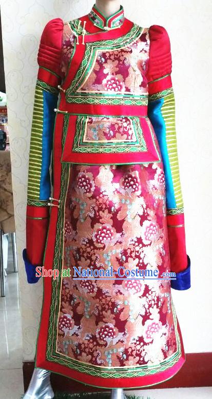 Chinese Mongolian Minority Mongol Women Dress Mongolia Minority Dresses Ethnic Mongolian Costume Complete Set