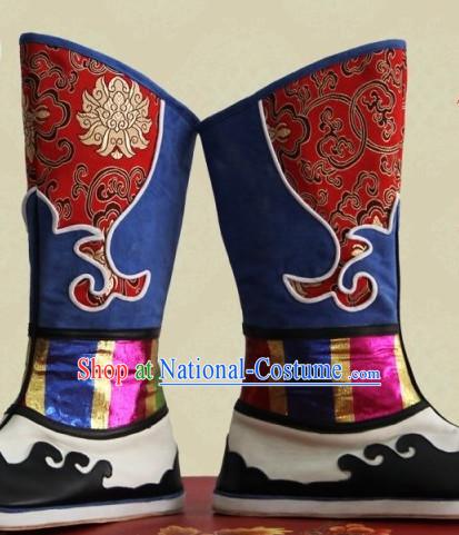 Chinese Mongolian Minority Mongol Boots Mongolia Minority Boot Ethnic Mongolian Feather Shoes