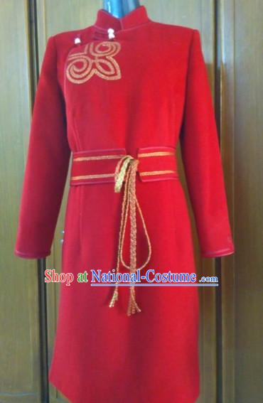 Chinese Mongolian Minority Mongol Women Dress Mongolia Minority Dresses Ethnic Mongolian Costume Complete Set