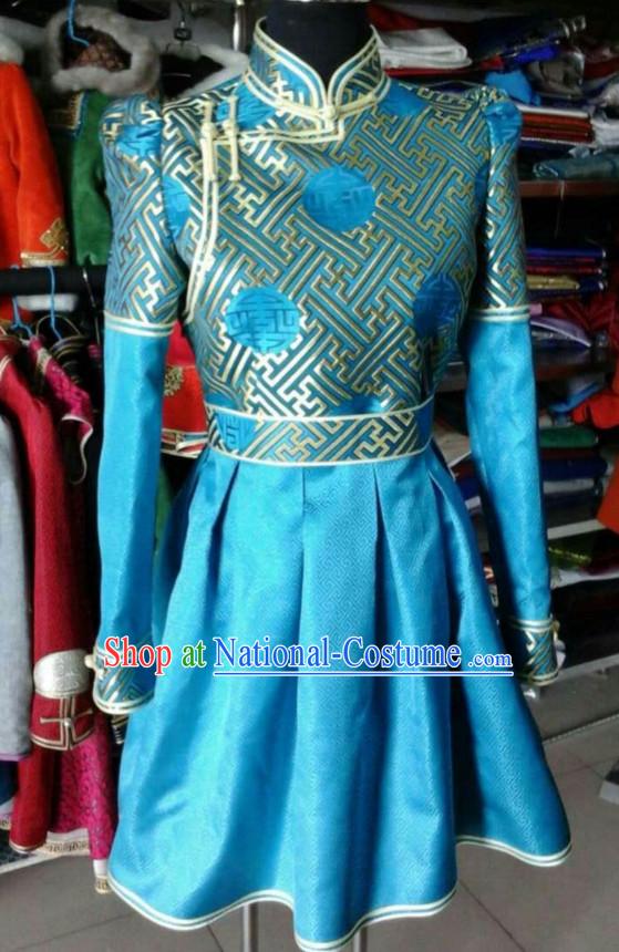 Chinese Mongolian Minority Mongol Women Dress Mongolia Minority Dresses Ethnic Mongolian Costume Complete Set