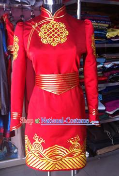 Chinese Mongolian Minority Mongol Women Wedding Dress Mongolia Minority Dresses Ethnic Mongolian Costume Complete Set