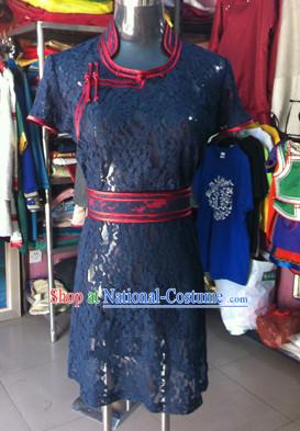 Chinese Mongolian Minority Mongol Women Dress Mongolia Minority Dresses Ethnic Mongolian Costume Complete Set