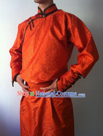 Chinese Mongolian Minority Mongol Men Dress Mongolia Minority Dresses Ethnic Mongolian Costume Complete Set