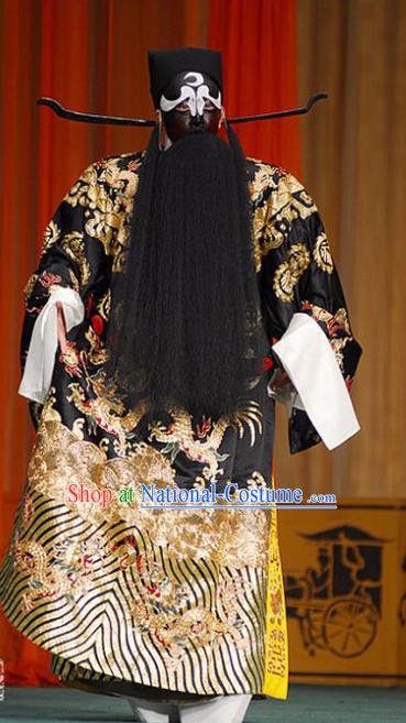 Ancient Chinese Men Opera Costumes Peking Opera Official Costume Historical Dress Traditional National Costume and Hat Complete Set