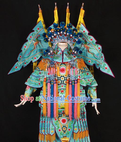 China Beijing Opera Chinese Peking Opera Costume Embroidered Robe Hua Military General Dan Opera Costumes Complete Set