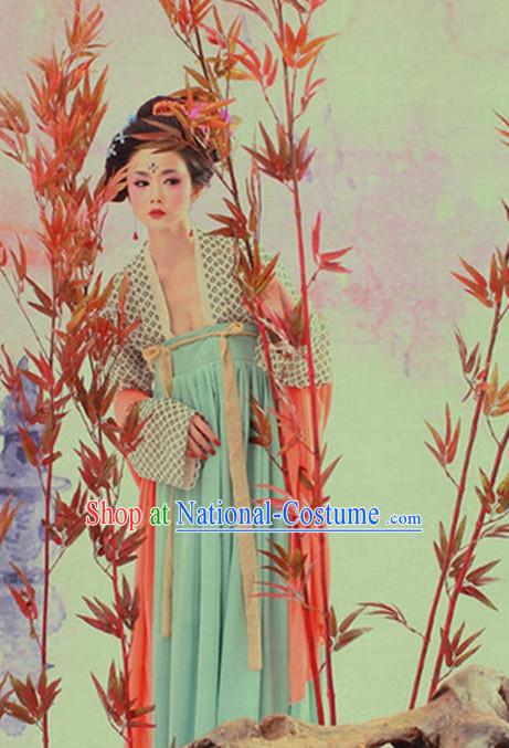 Custom Made Hanfu Traditional Chinese Clothes Stage Performance Costumes