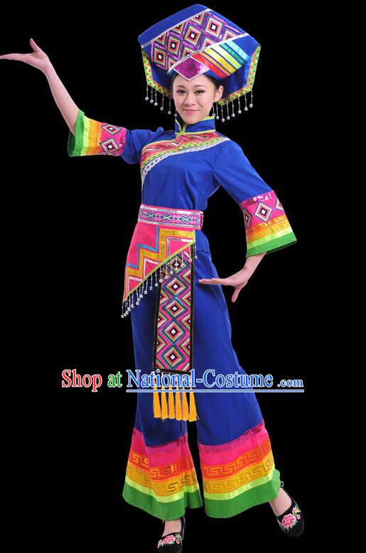 Zhuang Minority Women Dresses Ethnic Clothing Minority Dance Costume Minority Dress