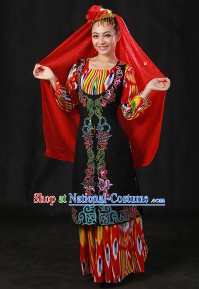 Xinjiang Minority Women Dresses Ethnic Clothing Minority Dance Costume Minority Dress