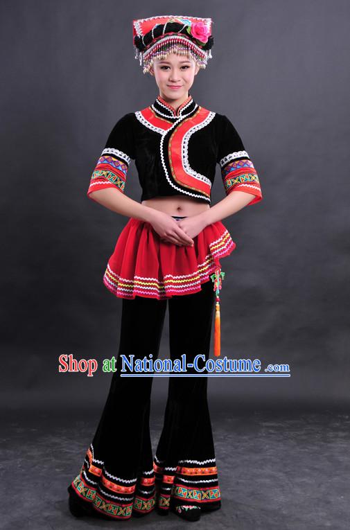 Zhuang Minority Women Dresses Ethnic Clothing Minority Dance Costume Minority Dress