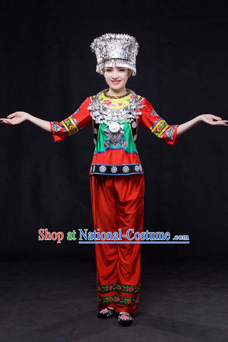 Miao Minority Women Dresses Ethnic Clothing Minority Dance Costume Minority Dress