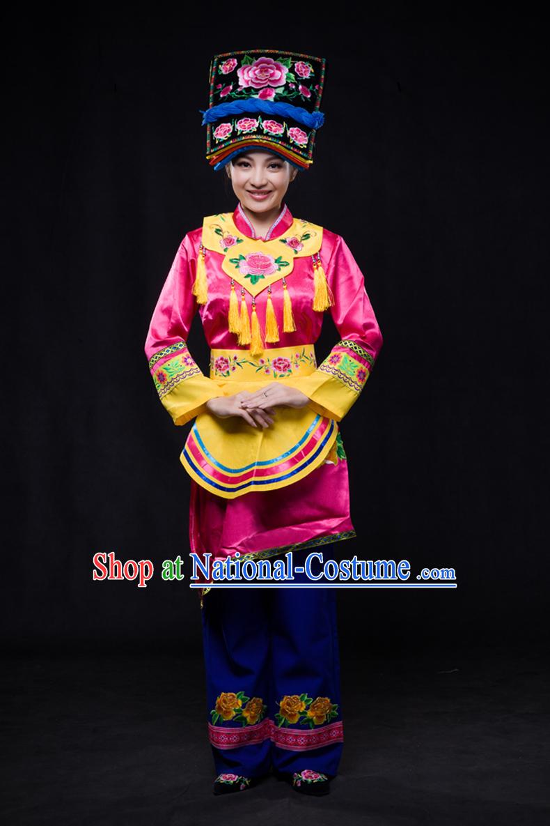 Chinese Minority Women Dresses Ethnic Clothing Minority Dance Costume Minority Dress Complete Set