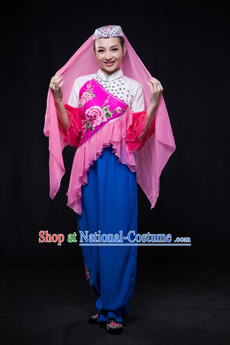 Chinese Xinjiang Yi Lao Miao Zhuang Bai Yao Minority Women Dresses Ethnic Clothing Minority Dance Costume Minority Dress Complete Set