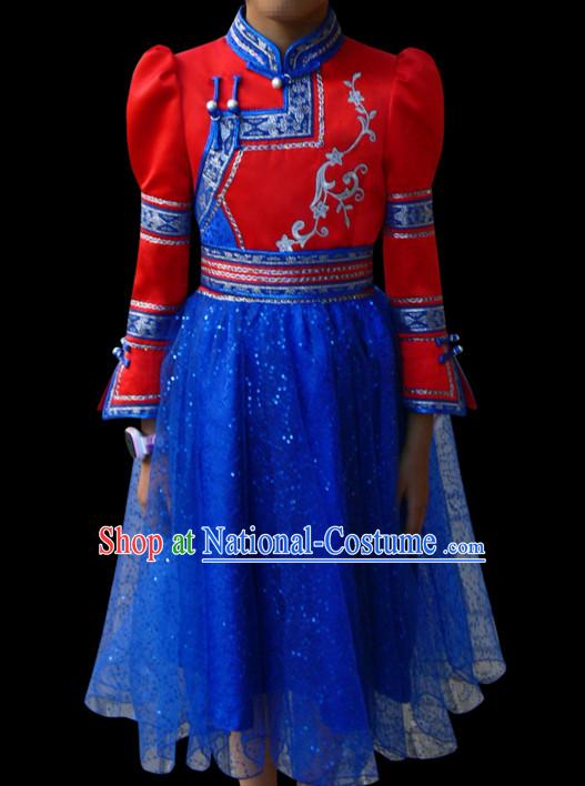 Mongolian Minority Mongol Mongolia Clothing Ethnic Traditional Costumes Complete Set