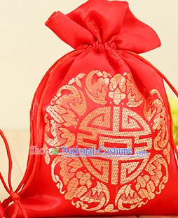 Red Traditional Chinese Lucky Fabric Bags 100 Pieces Set