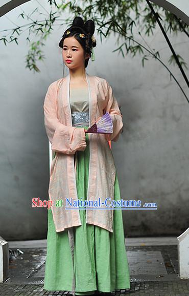 Chinese Clothes Classical Dance Drama Performance Hanfu Chinese Hakama Traditional Dress Quju Supreme Ancient Chinese Costume Complete Set