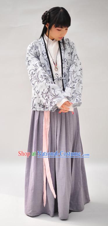 Chinese Clothes Classical Dance Drama Performance Hanfu Chinese Hakama Traditional Dress Quju Supreme Ancient Chinese Costume Complete Set