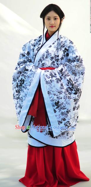 Chinese Clothes Classical Dance Drama Performance Hanfu Chinese Hakama Traditional Dress Quju Supreme Ancient Chinese Costume Complete Set