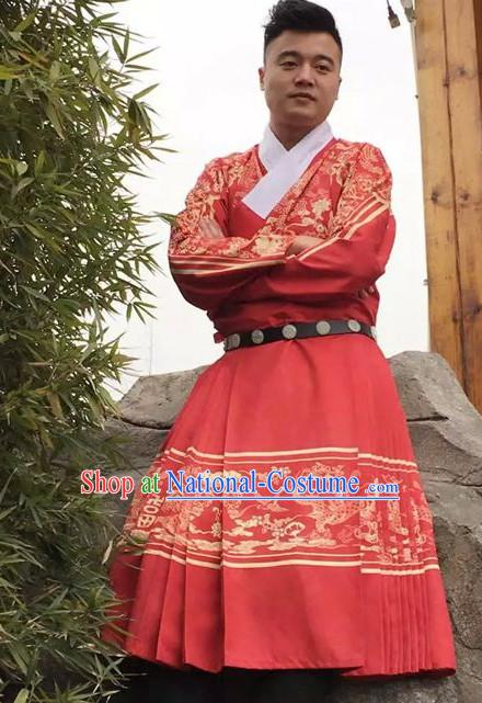 Traditional Chinese Ancient Ming Dynasty Clothing Imperial Wedding Dresses Beijing Classical Chinese Bridal Clothing for Men