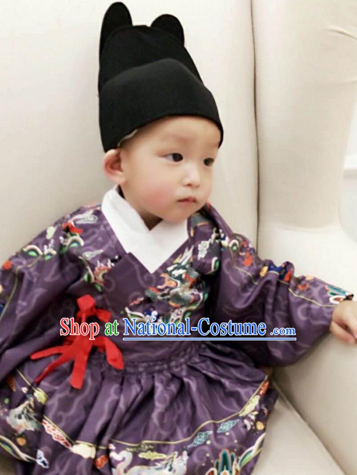 Traditional Chinese Ancient Ming Dynasty Clothing Imperial Dresses Beijing Classical Chinese Clothing for Kids Boys Babies