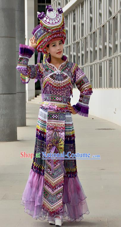 Hmong Women Minority Dresses Miao Girls Clothing Ethnic Miao Minority Dance Costume Minority Dress Dance Miao Costumes Complete Set