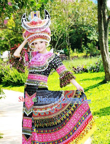 Hmong Minority Miao Clothing Ethnic Miao Minority Dance Costume Minority Dress Dance Miao Costumes Hat