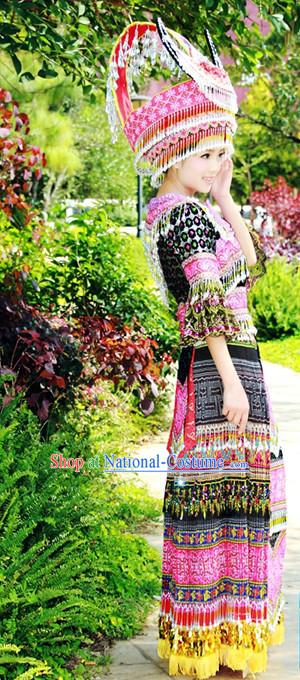 Hmong Minority Miao Clothing Ethnic Miao Minority Dance Costume Minority Dress Dance Miao Costumes Hat