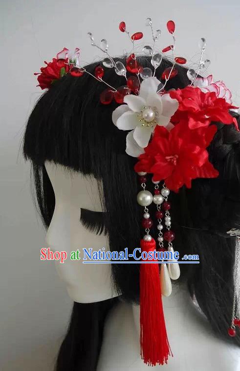 hair accessories Chinese hat long wig Chinese hair headgear hair ornament pin wedding crown