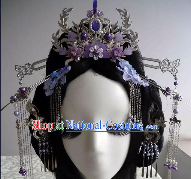 Traditional Chinese Headpiece Headdress Hair Decorations Hair Sticks Head Gear Wig Hair Decoration Set