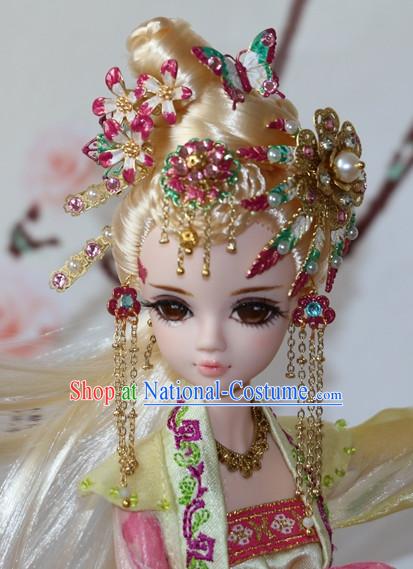 Traditional Chinese Qing Empress Headpiece Princess Headdress Palace Hair Decorations Royal Hair Sticks Head Gear Hair Decoration Set