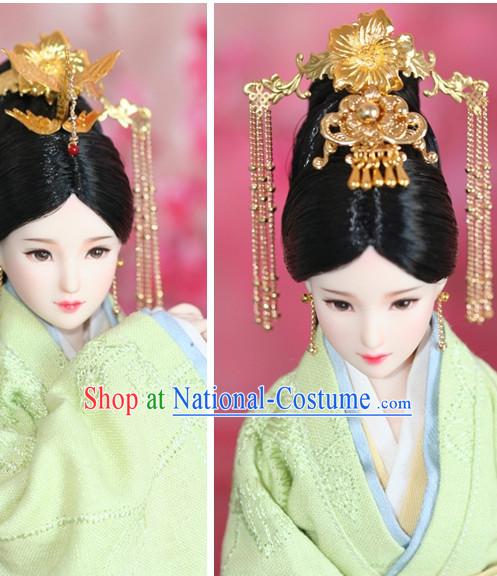 Traditional Chinese Qing Empress Headpiece Princess Headdress Palace Hair Decorations Royal Hair Sticks Head Gear Hair Decoration Set