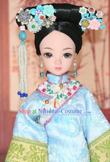 Traditional Chinese Qing Empress Headpiece Princess Headdress Palace Hair Decorations Royal Hair Sticks Head Gear Hair Decoration Set