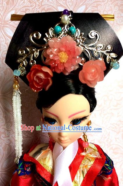 Traditional Chinese Women Qing Empress Headpiece Princess Headdress Palace Hair Decorations Royal Hair Sticks Head Gear Hair Decoration Set