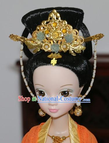 Traditional Chinese Women Qing Empress Headpiece Princess Headdress Palace Hair Decorations Royal Hair Sticks Head Gear Hair Decoration Set